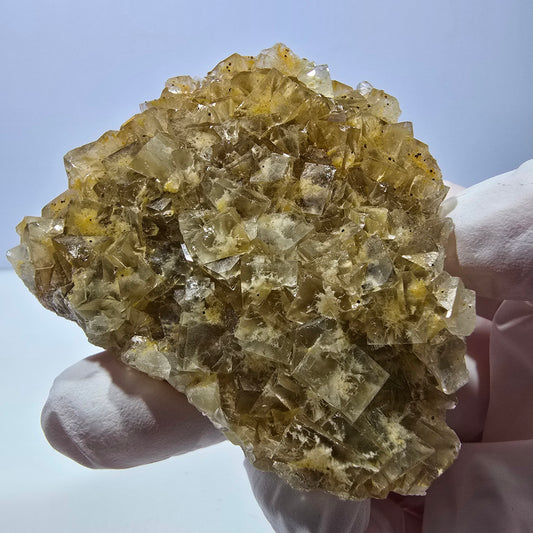 Phantom Fluorit Würfel Stufe, gelb Okorusu, Namibia 63*53*16mm