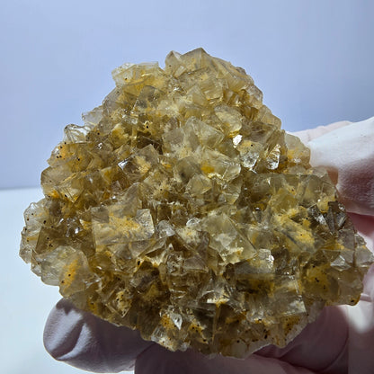 Phantom Fluorit Würfel Stufe, gelb Okorusu, Namibia 63*53*16mm