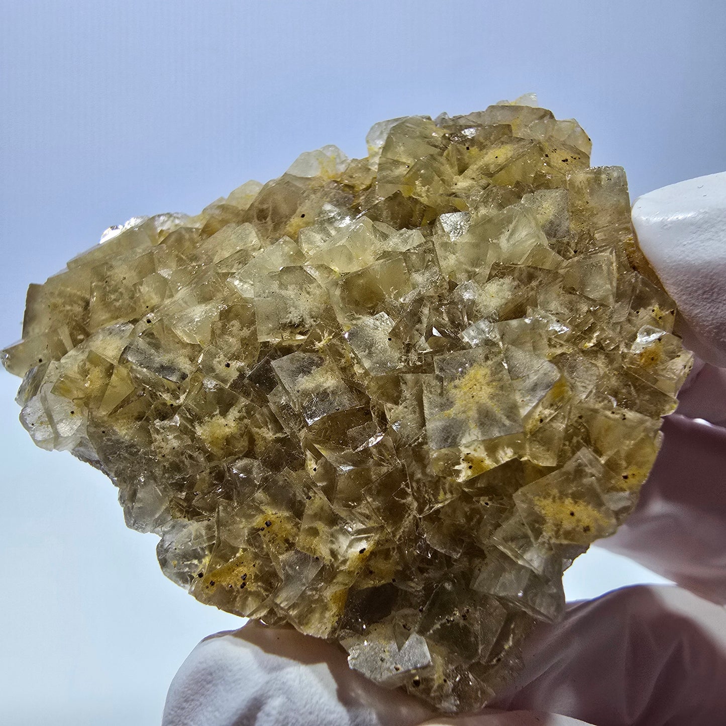 Phantom Fluorit Würfel Stufe, gelb Okorusu, Namibia 63*53*16mm