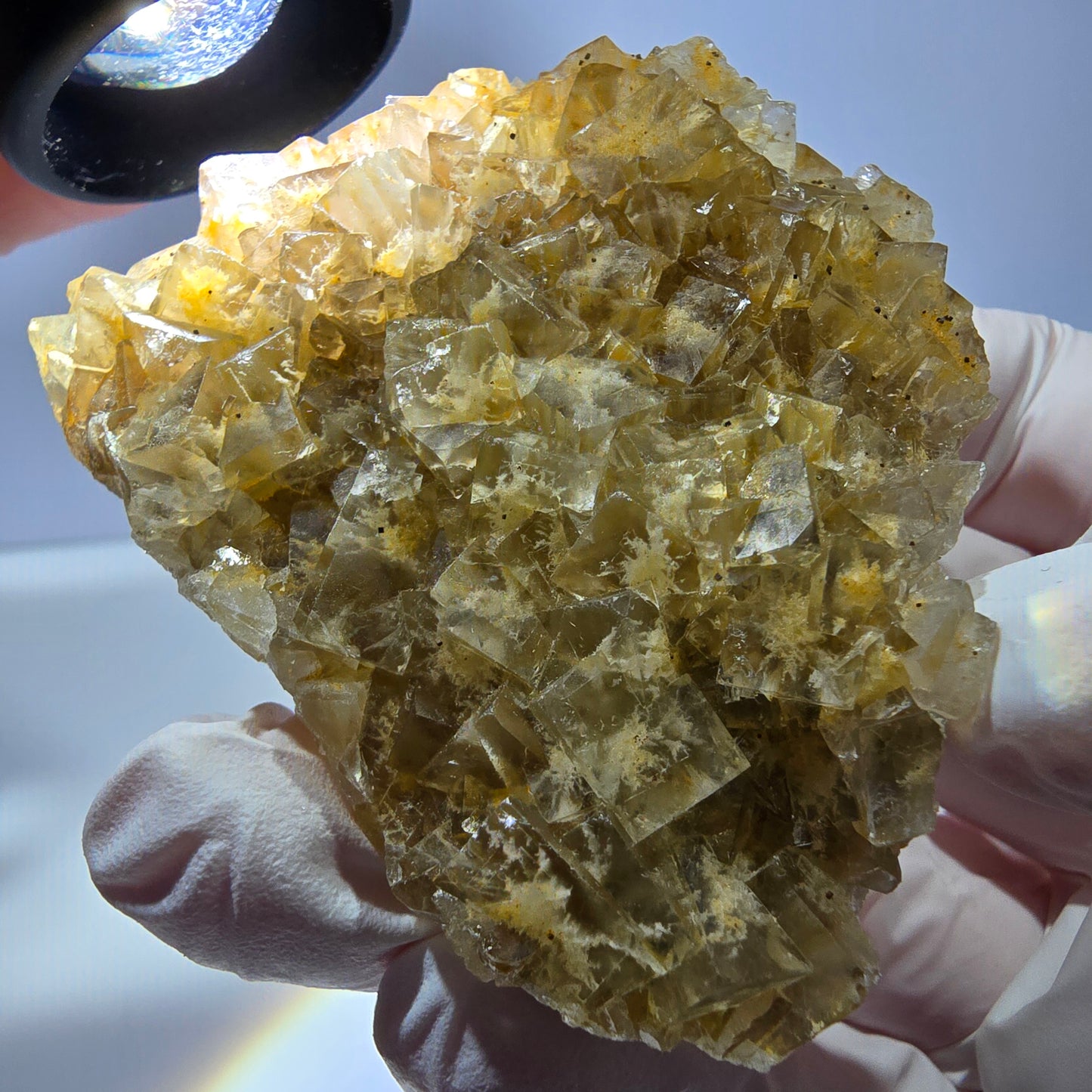 Phantom Fluorit Würfel Stufe, gelb Okorusu, Namibia 63*53*16mm