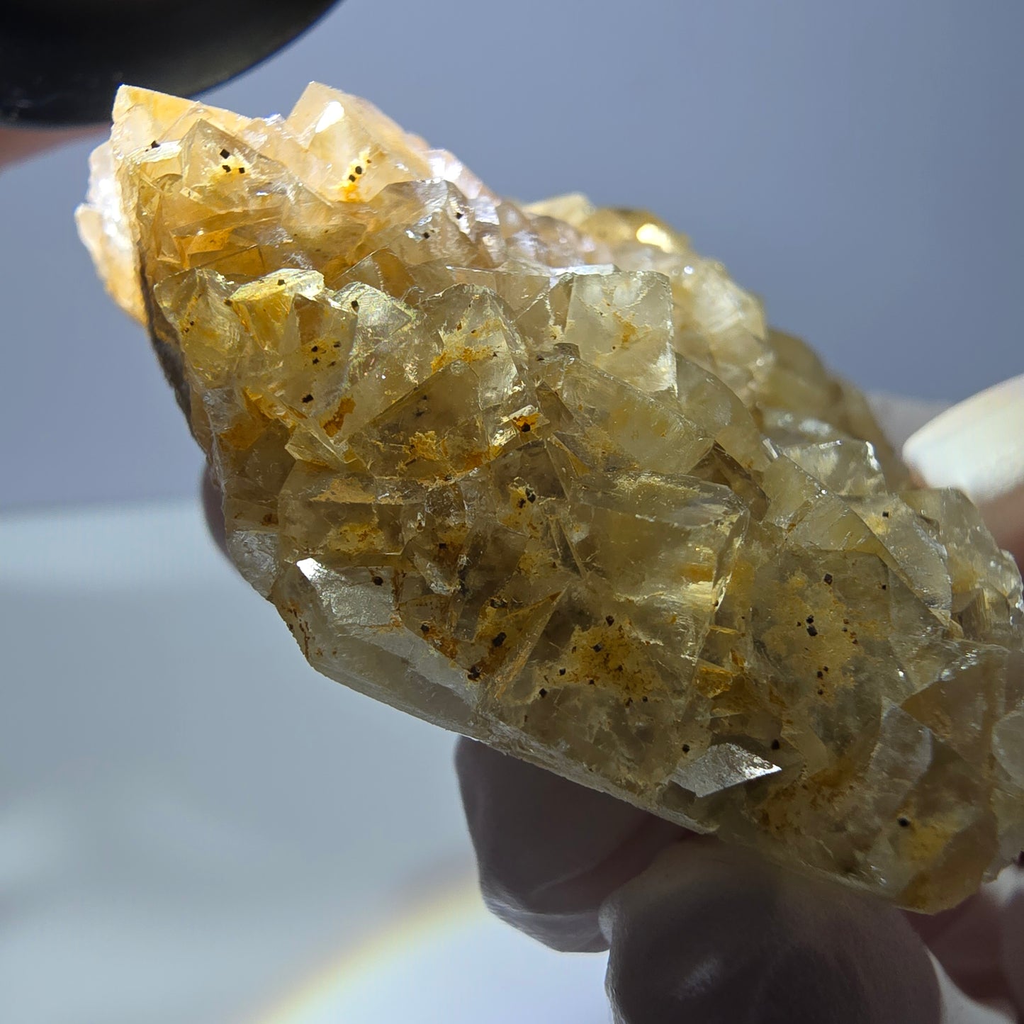 Phantom Fluorit Würfel Stufe, gelb Okorusu, Namibia 63*53*16mm