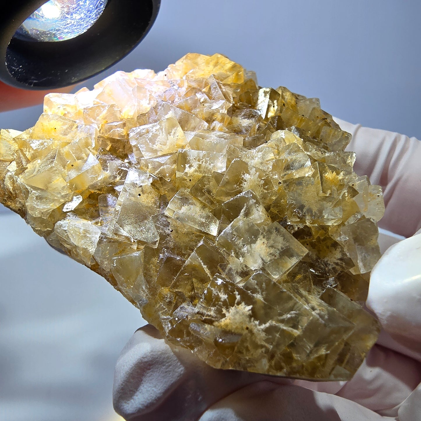 Phantom Fluorit Würfel Stufe, gelb Okorusu, Namibia 63*53*16mm