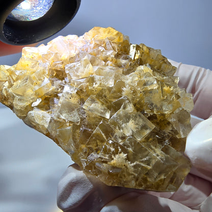 Phantom Fluorit Würfel Stufe, gelb Okorusu, Namibia 63*53*16mm