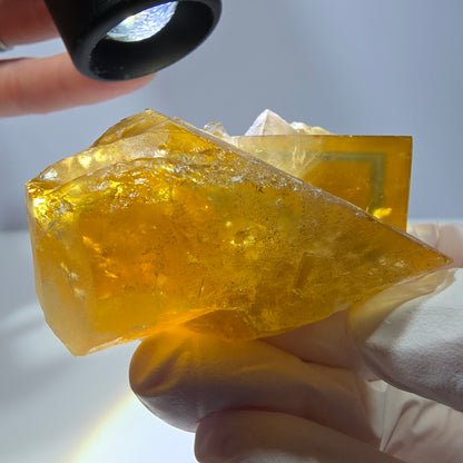 Phantom Fluorit Würfel Stufe, gelb grün Okorusu, Namibia 75*39*31mm