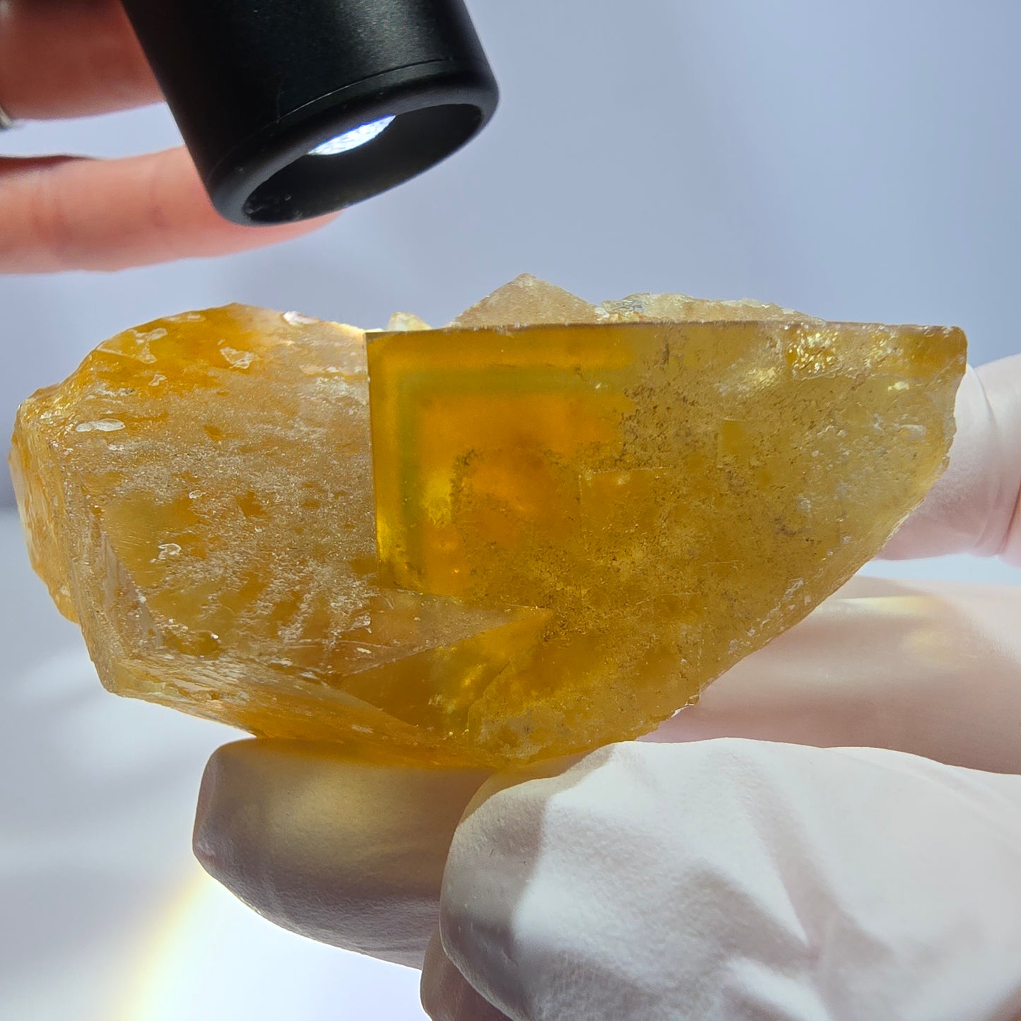 Phantom Fluorit Würfel Stufe, gelb grün Okorusu, Namibia 75*39*31mm