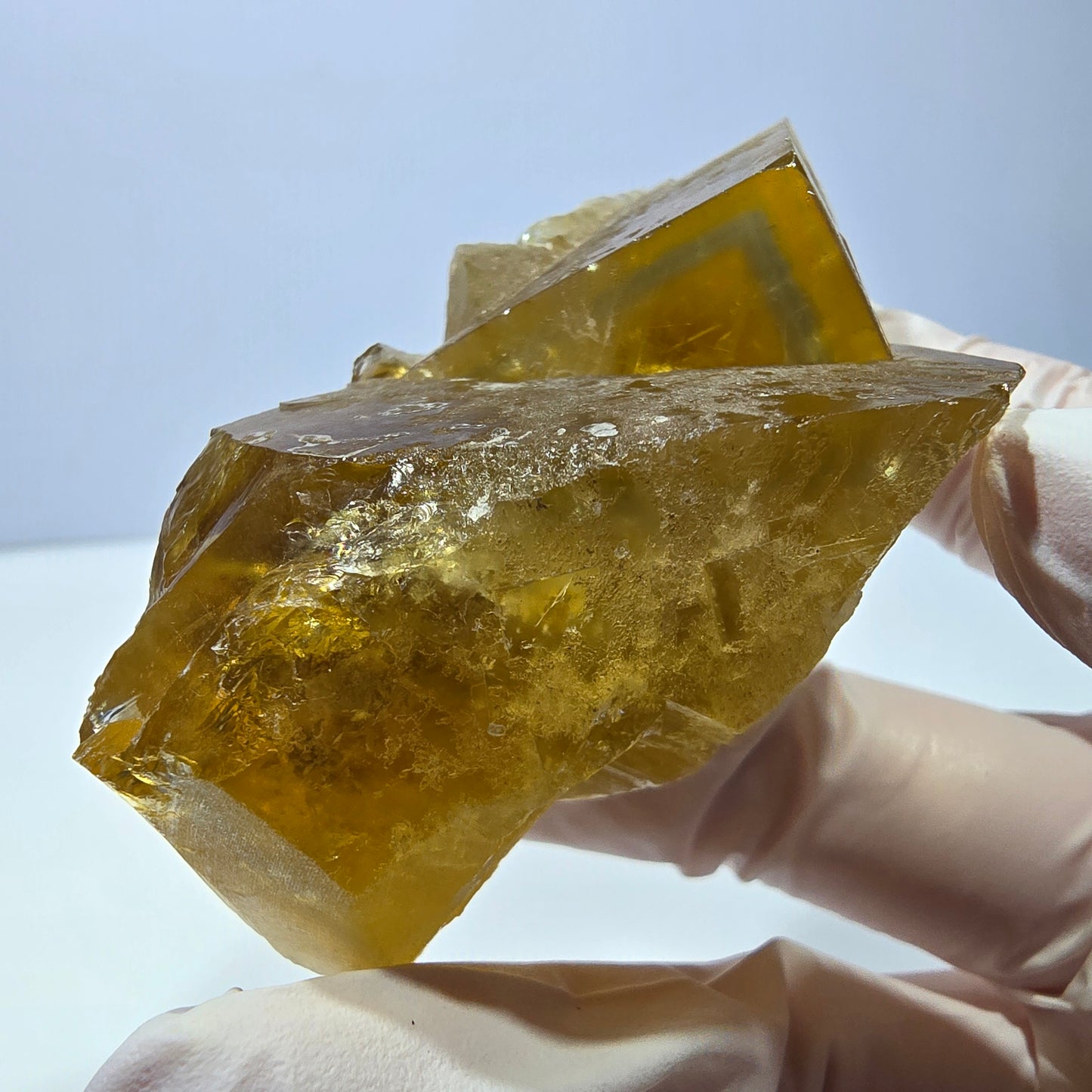 Phantom Fluorit Würfel Stufe, gelb grün Okorusu, Namibia 75*39*31mm