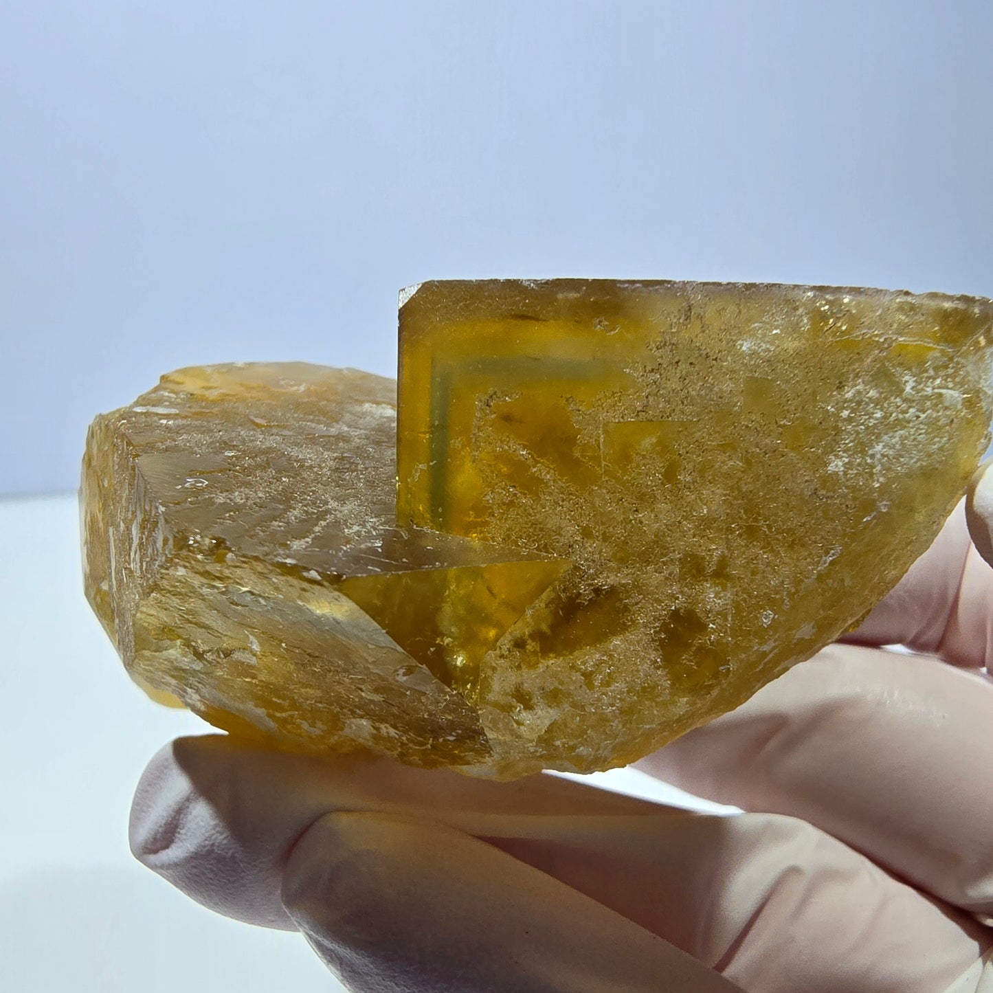 Phantom Fluorit Würfel Stufe, gelb grün Okorusu, Namibia 75*39*31mm