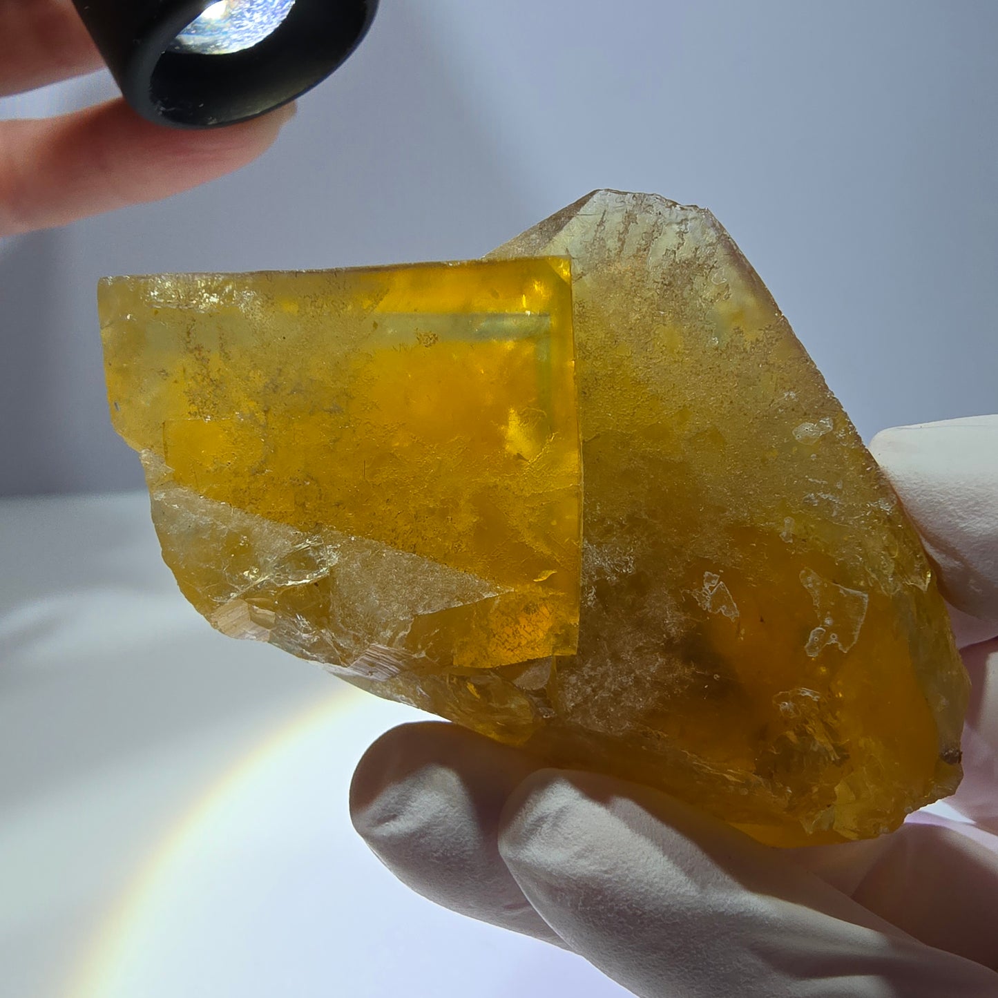 Phantom Fluorit Würfel Stufe, gelb grün Okorusu, Namibia 75*39*31mm