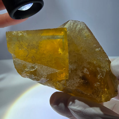 Phantom Fluorit Würfel Stufe, gelb grün Okorusu, Namibia 75*39*31mm