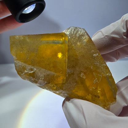 Phantom Fluorit Würfel Stufe, gelb grün Okorusu, Namibia 75*39*31mm