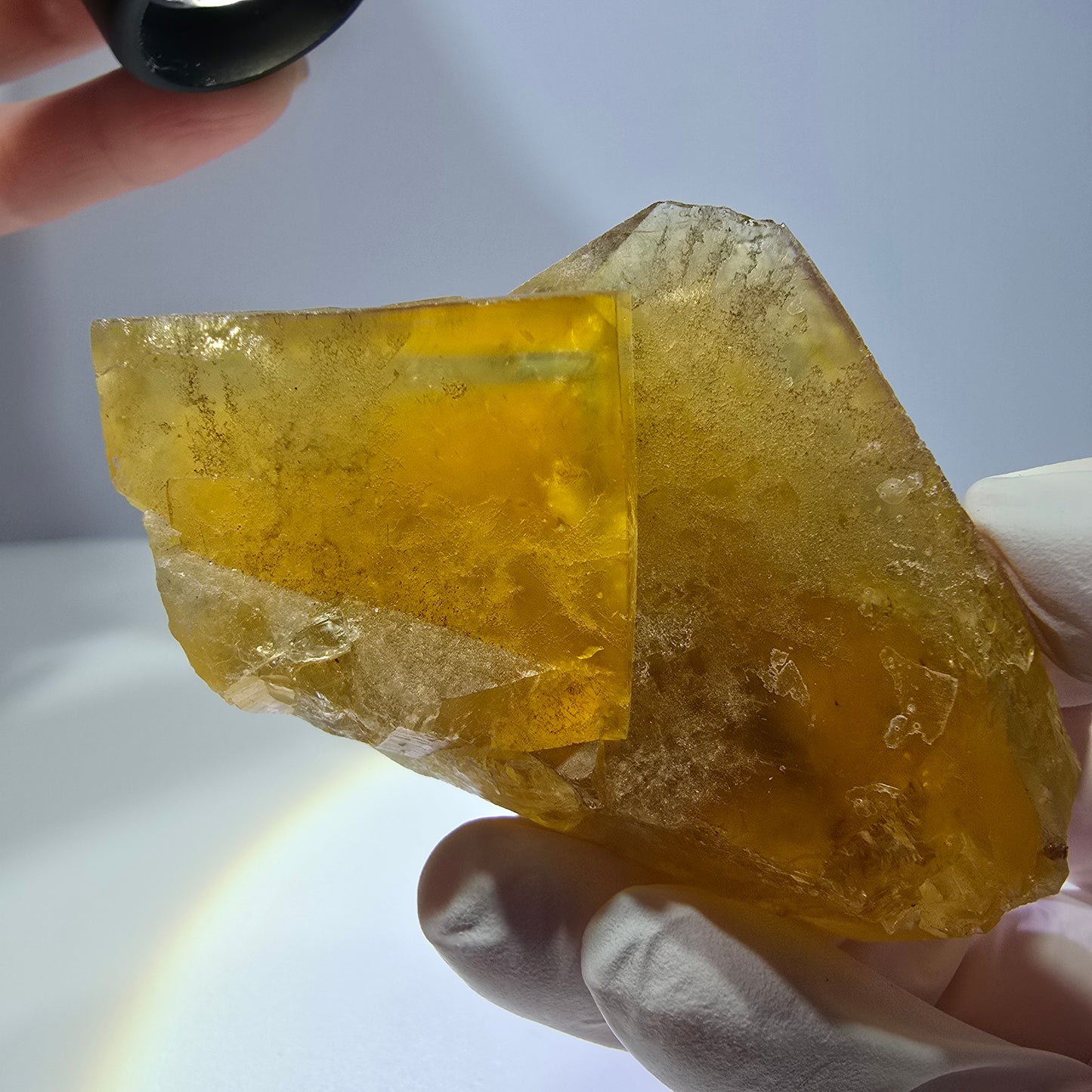 Phantom Fluorit Würfel Stufe, gelb grün Okorusu, Namibia 75*39*31mm