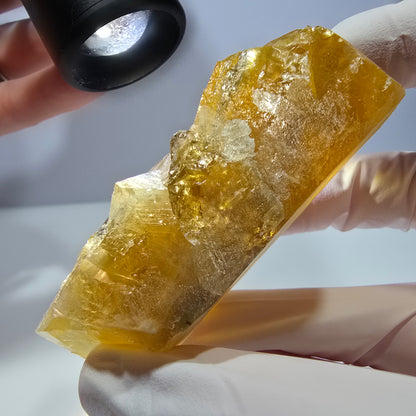 Phantom Fluorit Würfel Stufe, gelb grün Okorusu, Namibia 75*39*31mm