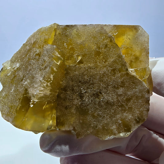 Phantom Fluorit Würfel Stufe, gelb grün Okorusu, Namibia 63*42*39mm