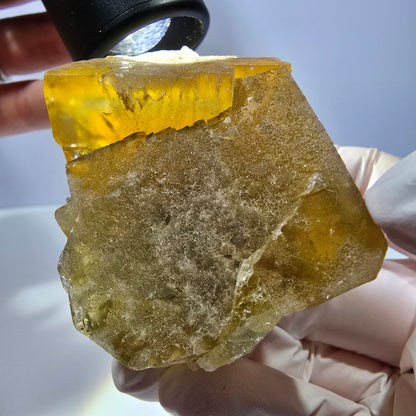 Phantom Fluorit Würfel Stufe, gelb grün Okorusu, Namibia 63*42*39mm