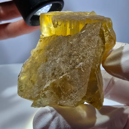 Phantom Fluorit Würfel Stufe, gelb grün Okorusu, Namibia 63*42*39mm