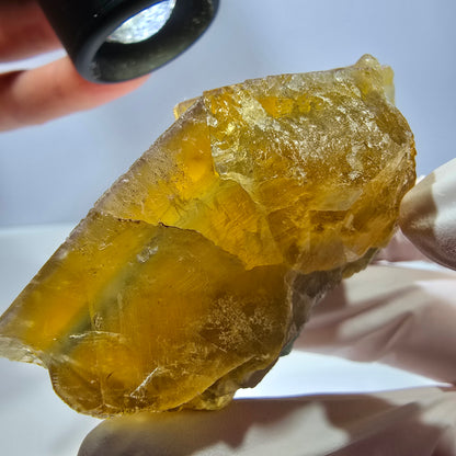 Phantom Fluorit Würfel Stufe, gelb grün Okorusu, Namibia 63*42*39mm