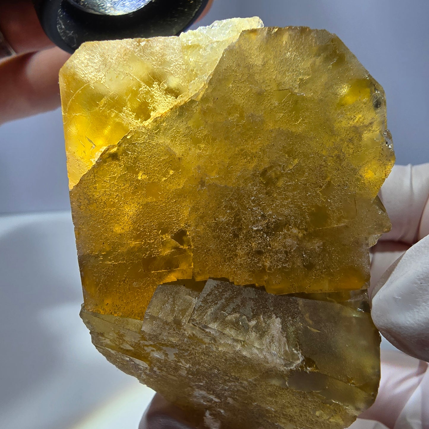 Phantom Fluorit Würfel Stufe, gelb grün Okorusu, Namibia 63*42*39mm