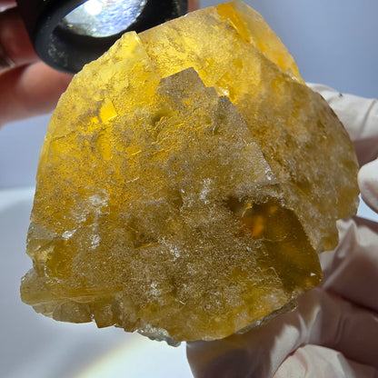 Phantom Fluorit Würfel Stufe, gelb grün Okorusu, Namibia 63*42*39mm