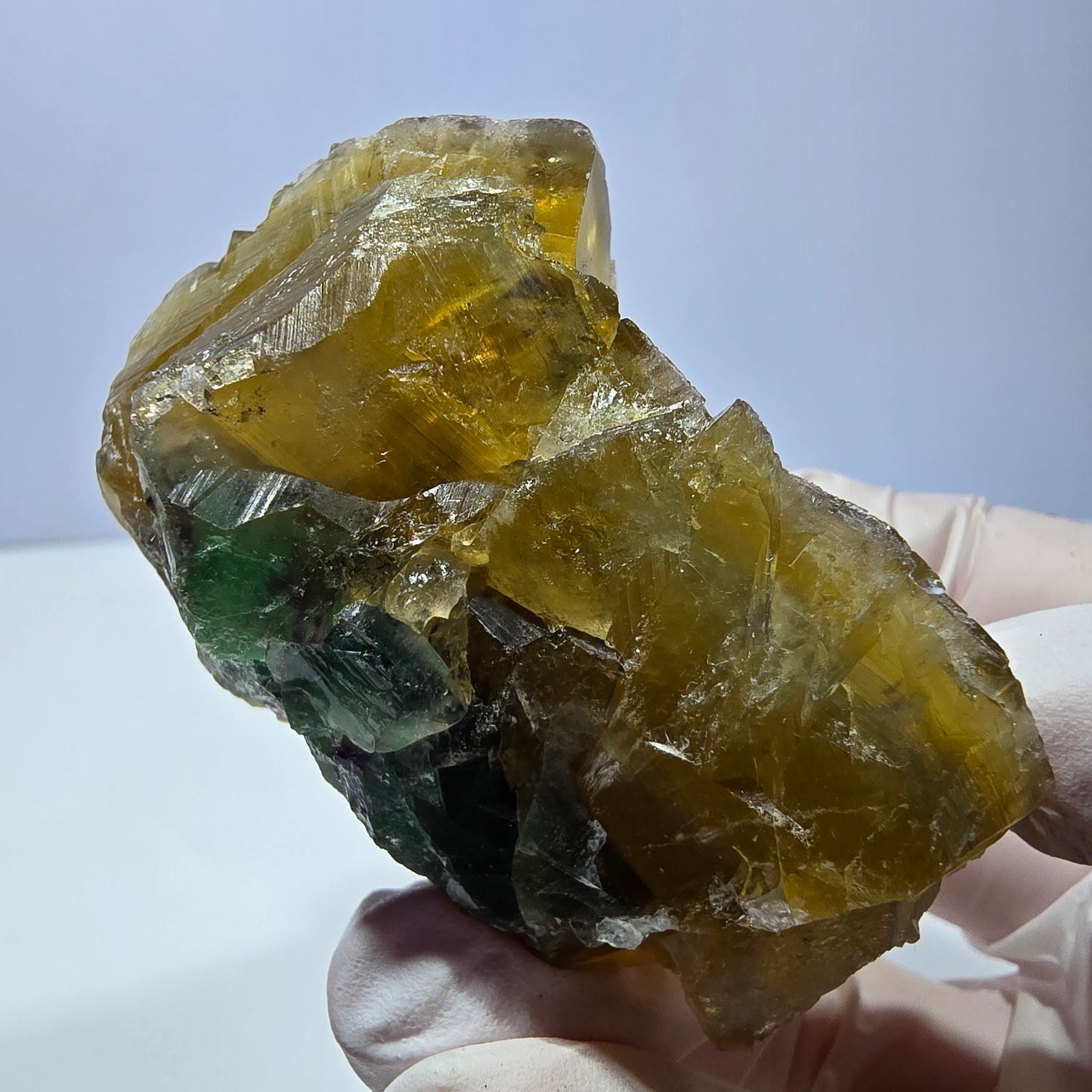 Phantom Fluorit Würfel Stufe, gelb grün Okorusu, Namibia 63*42*39mm