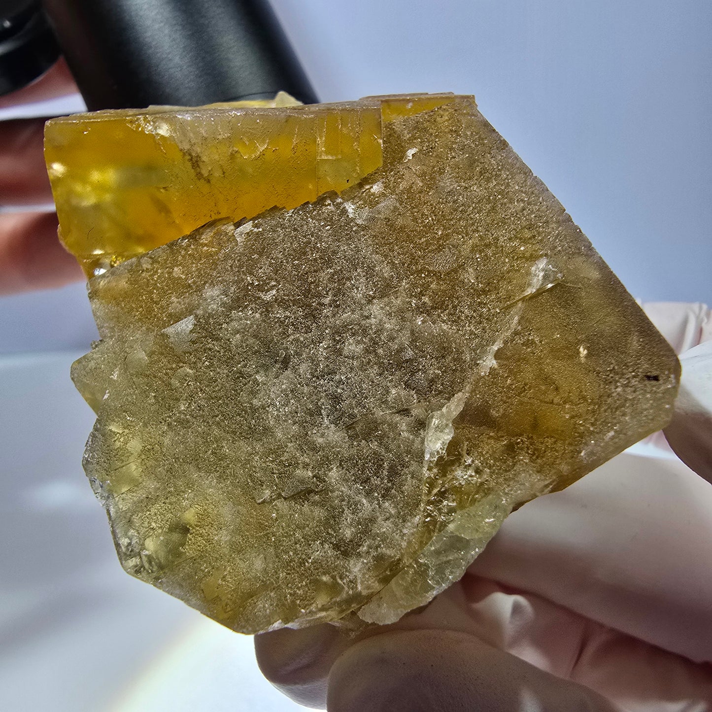 Phantom Fluorit Würfel Stufe, gelb grün Okorusu, Namibia 63*42*39mm