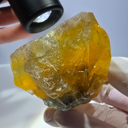 Phantom Fluorit Würfel Stufe, gelb grün Okorusu, Namibia 63*42*39mm