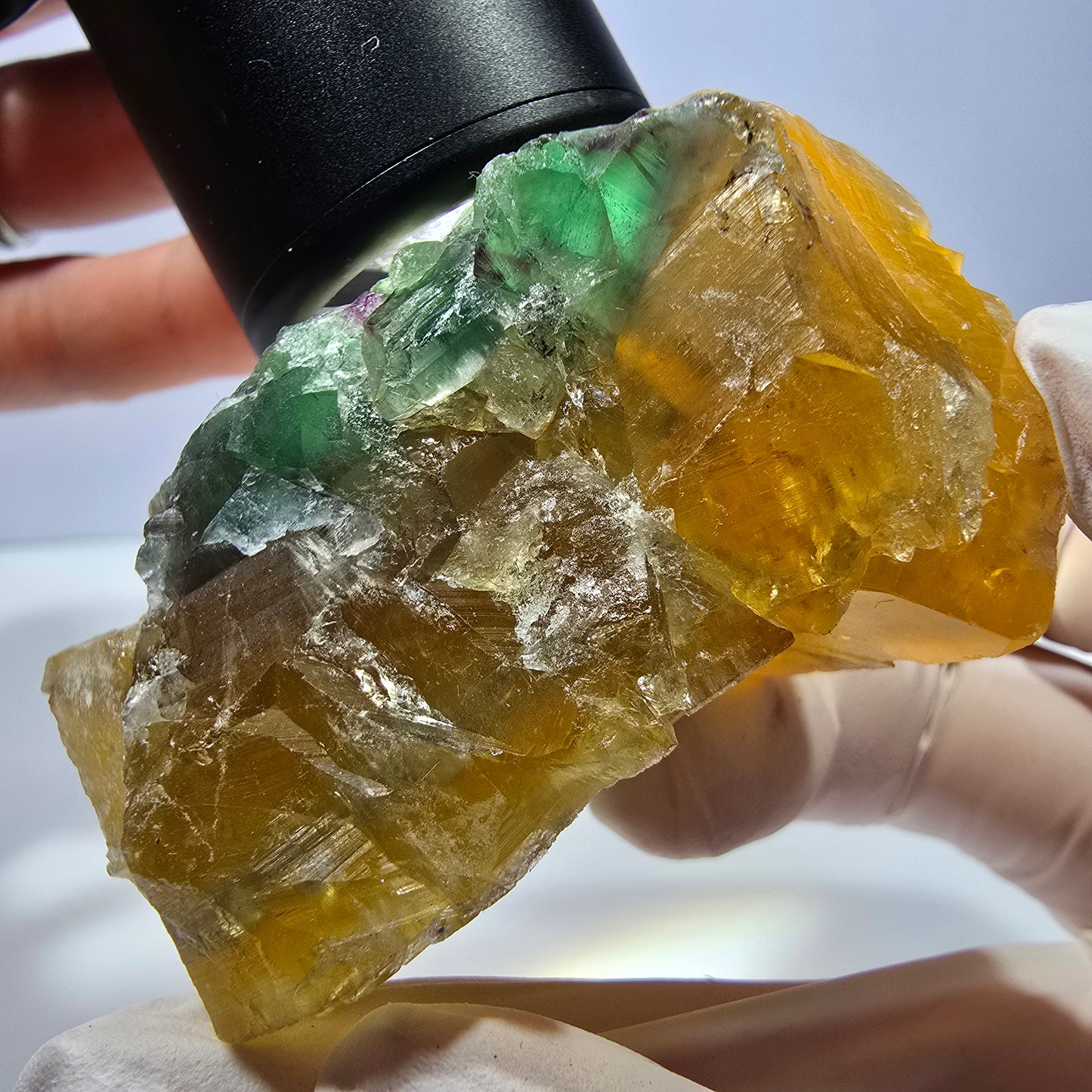 Phantom Fluorit Würfel Stufe, gelb grün Okorusu, Namibia 63*42*39mm