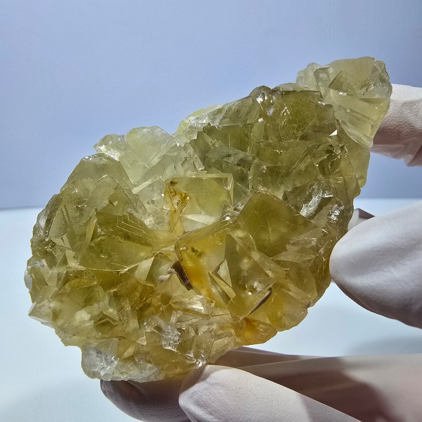 Phantom Fluorit Würfel Stufe, gelb Okorusu, Namibia 75*48*20mm