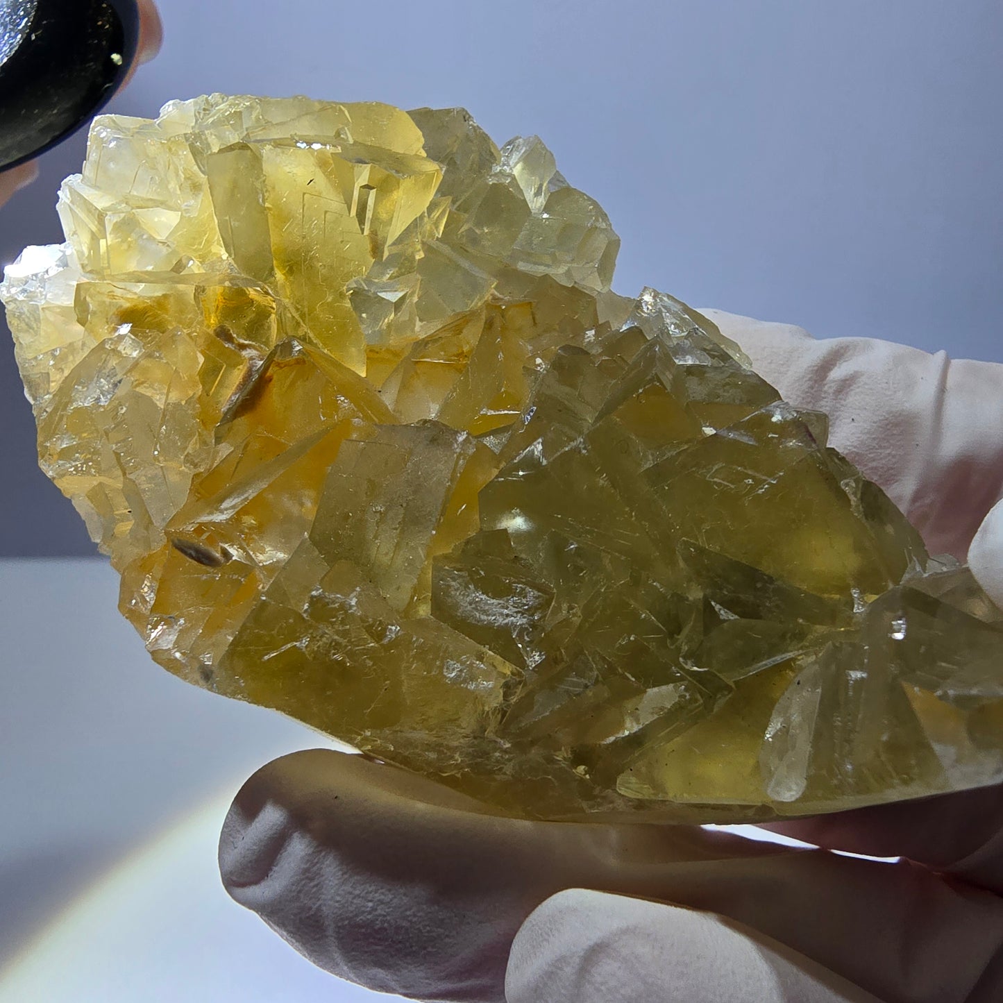 Phantom Fluorit Würfel Stufe, gelb Okorusu, Namibia 75*48*20mm