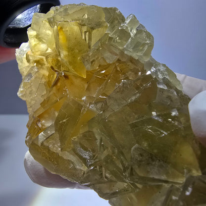 Phantom Fluorit Würfel Stufe, gelb Okorusu, Namibia 75*48*20mm