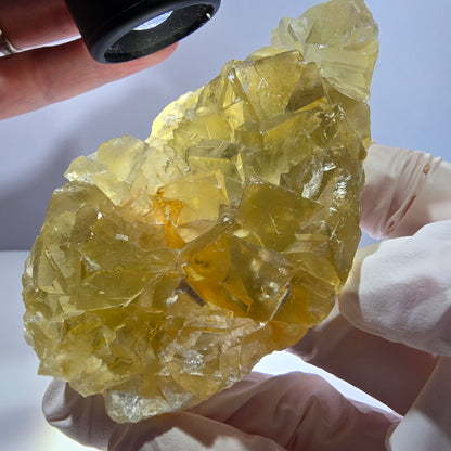 Phantom Fluorit Würfel Stufe, gelb Okorusu, Namibia 75*48*20mm