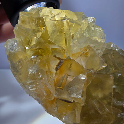 Phantom Fluorit Würfel Stufe, gelb Okorusu, Namibia 75*48*20mm