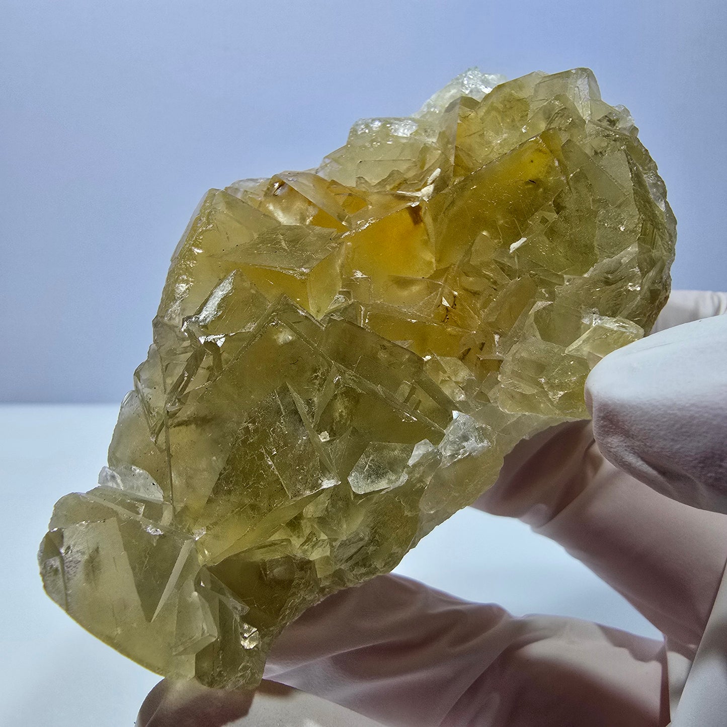 Phantom Fluorit Würfel Stufe, gelb Okorusu, Namibia 75*48*20mm