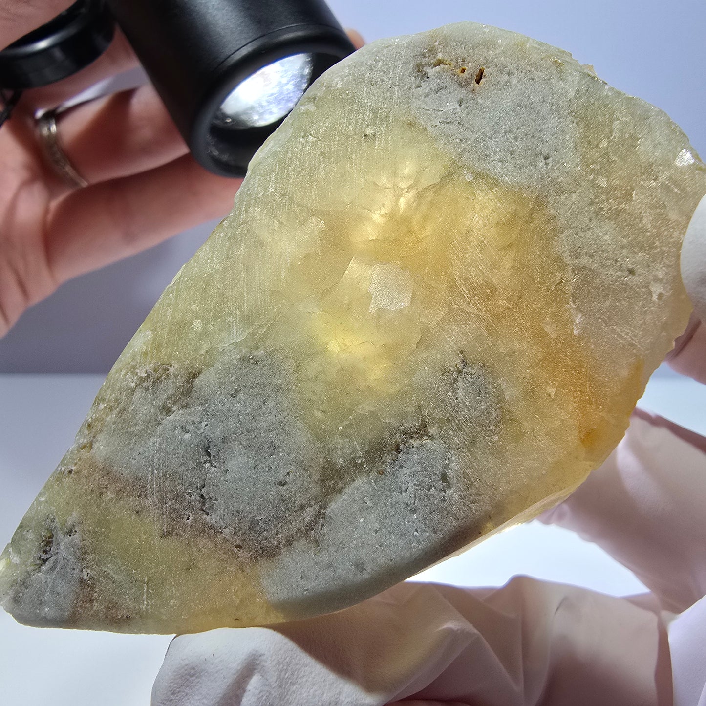 Phantom Fluorit Würfel Stufe, gelb Okorusu, Namibia 75*48*20mm