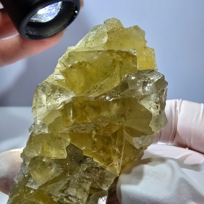 Phantom Fluorit Würfel Stufe, gelb Okorusu, Namibia 75*32*30mm