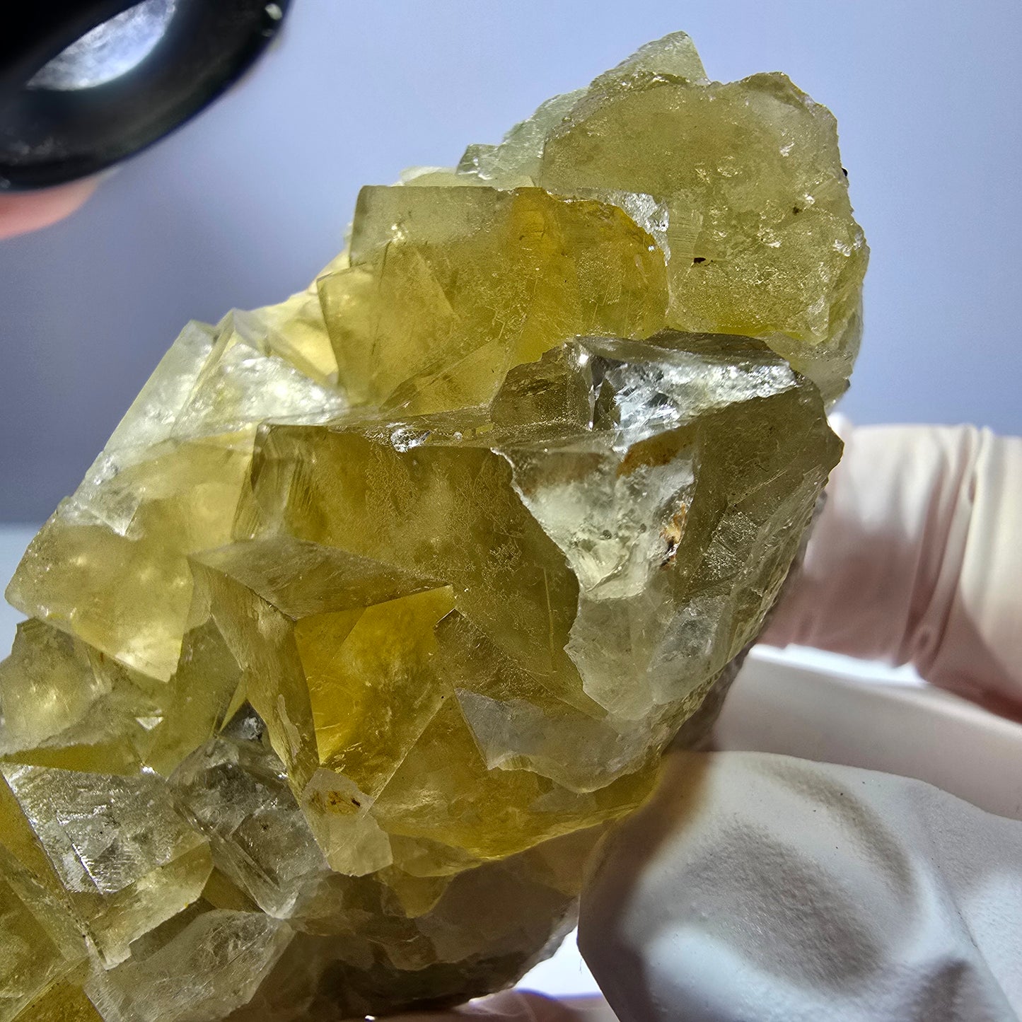 Phantom Fluorit Würfel Stufe, gelb Okorusu, Namibia 75*32*30mm