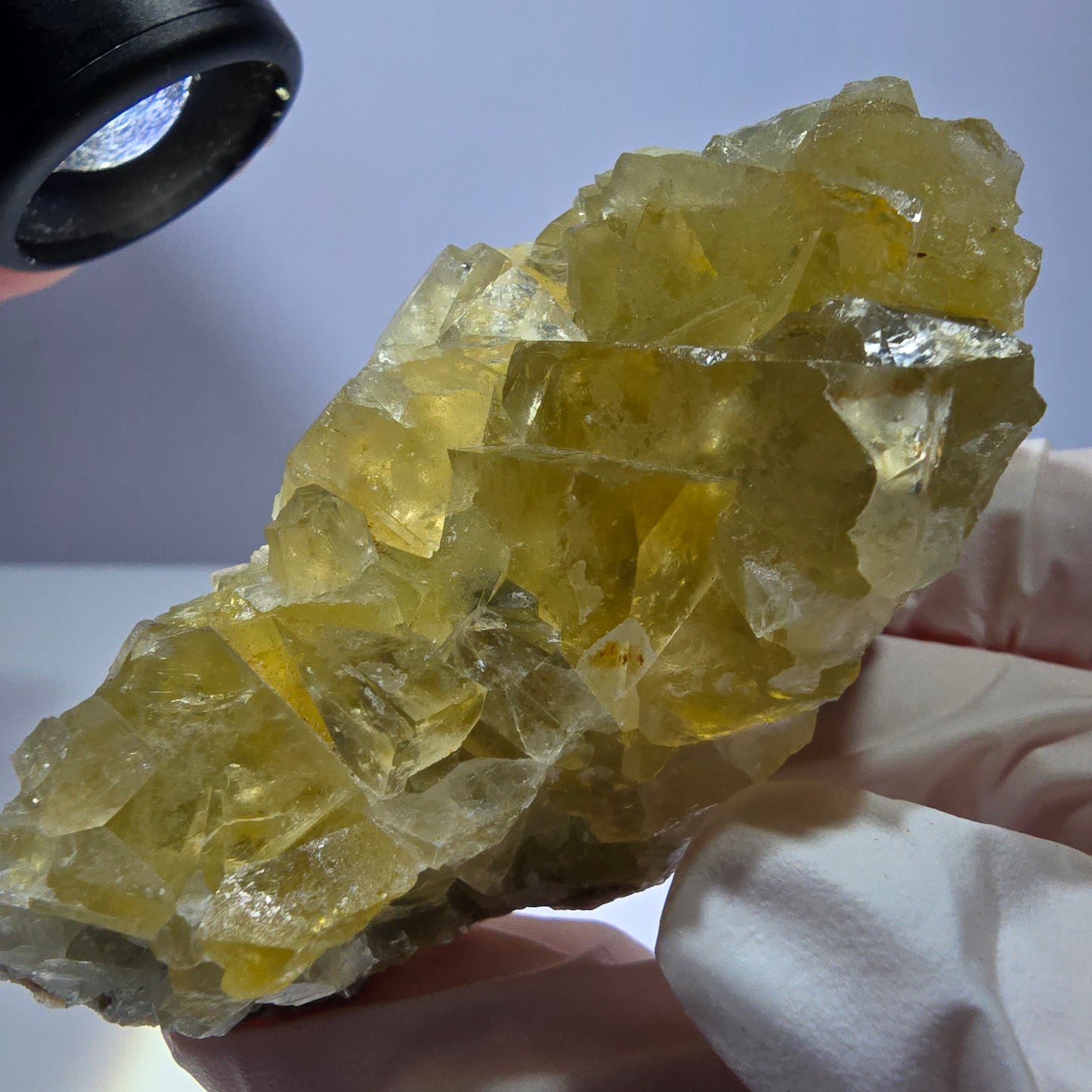 Phantom Fluorit Würfel Stufe, gelb Okorusu, Namibia 75*32*30mm