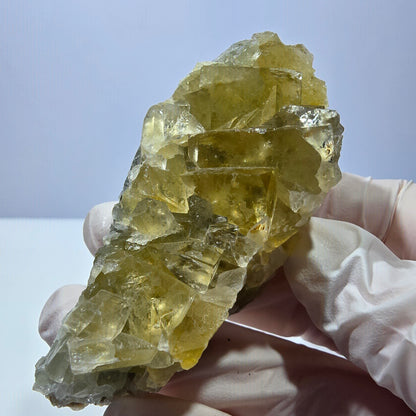 Phantom Fluorit Würfel Stufe, gelb Okorusu, Namibia 75*32*30mm