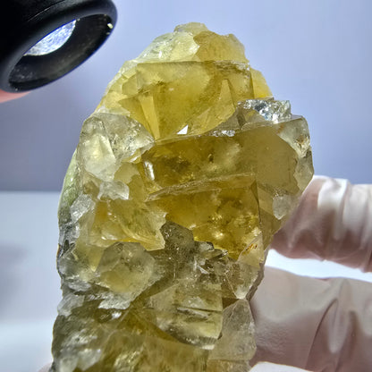 Phantom Fluorit Würfel Stufe, gelb Okorusu, Namibia 75*32*30mm