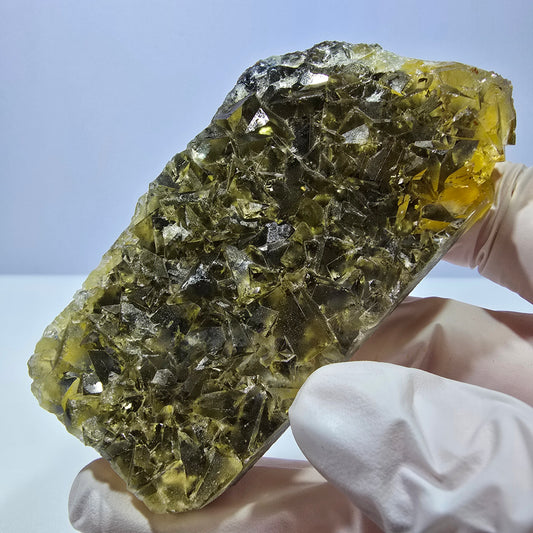 Phantom Fluorit Würfel Stufe, gelb grün Okorusu, Namibia 84*43*14mm