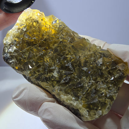 Phantom Fluorit Würfel Stufe, gelb grün Okorusu, Namibia 84*43*14mm