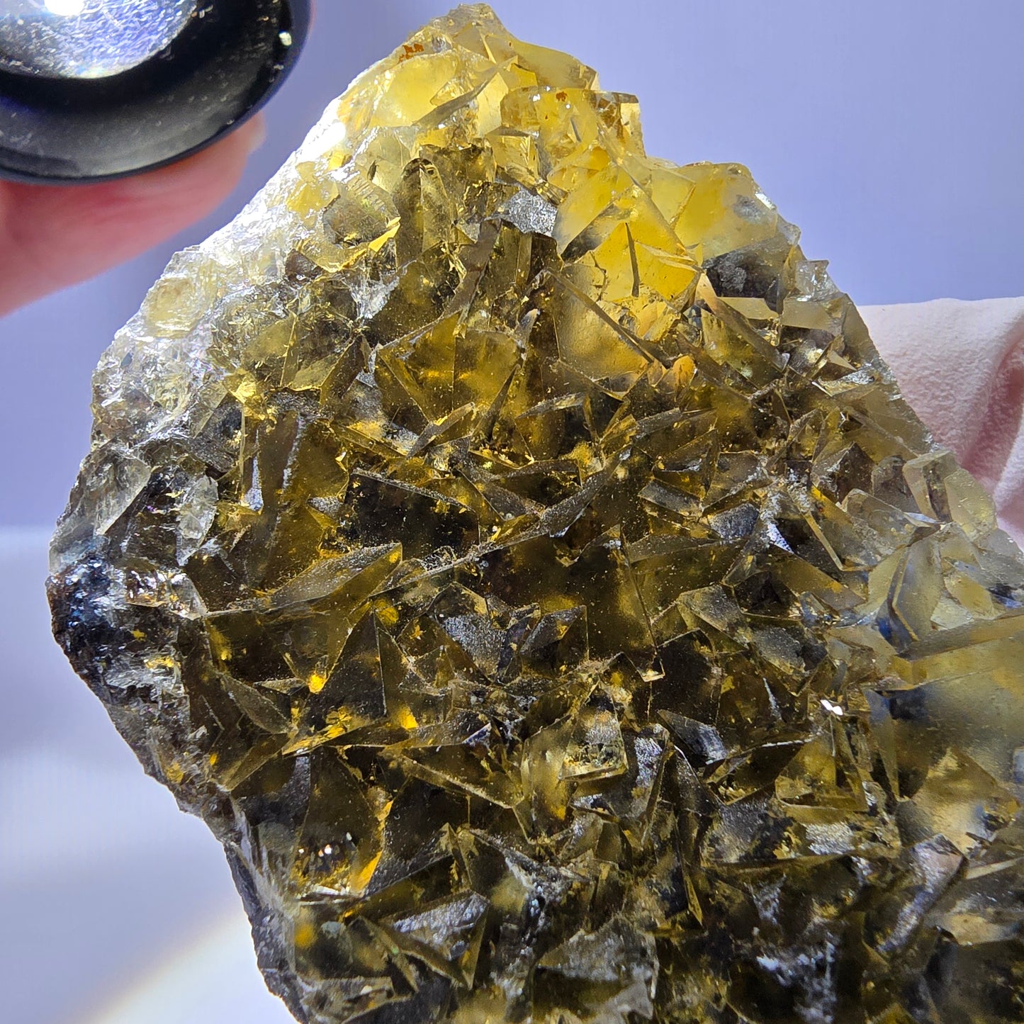 Phantom Fluorit Würfel Stufe, gelb grün Okorusu, Namibia 84*43*14mm