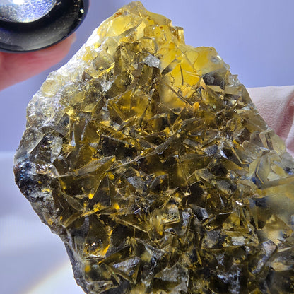 Phantom Fluorit Würfel Stufe, gelb grün Okorusu, Namibia 84*43*14mm