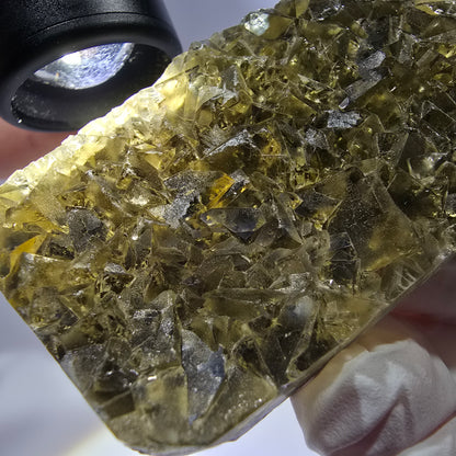 Phantom Fluorit Würfel Stufe, gelb grün Okorusu, Namibia 84*43*14mm