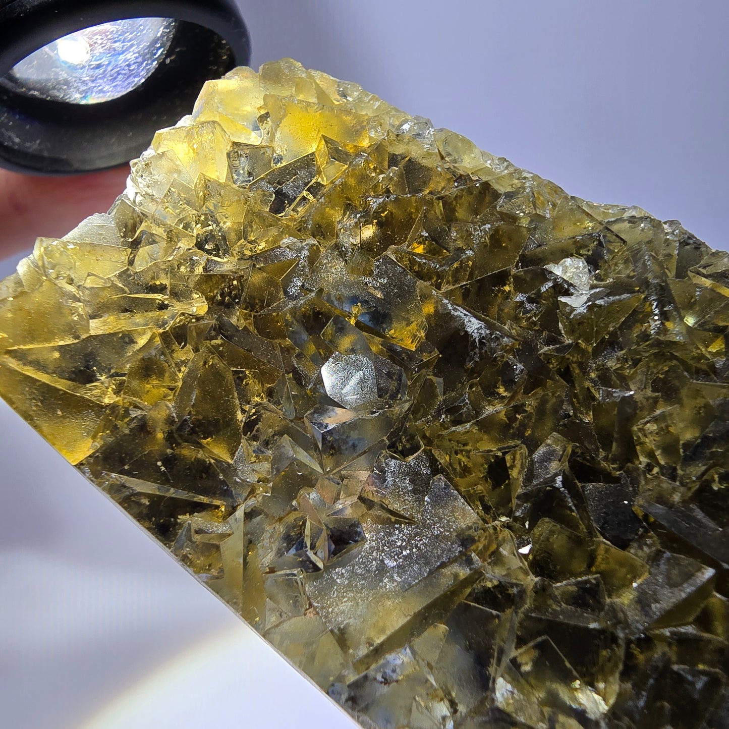 Phantom Fluorit Würfel Stufe, gelb grün Okorusu, Namibia 84*43*14mm