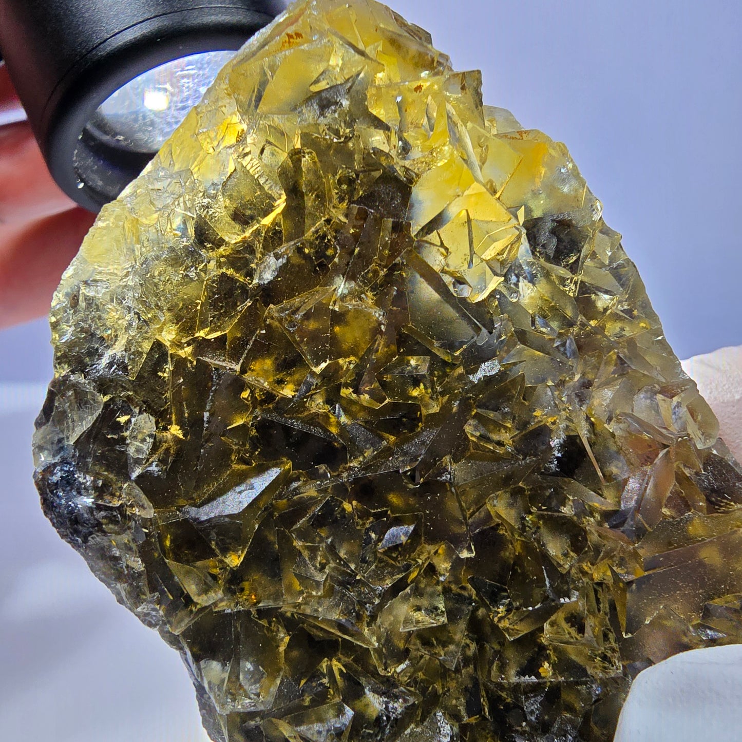 Phantom Fluorit Würfel Stufe, gelb grün Okorusu, Namibia 84*43*14mm