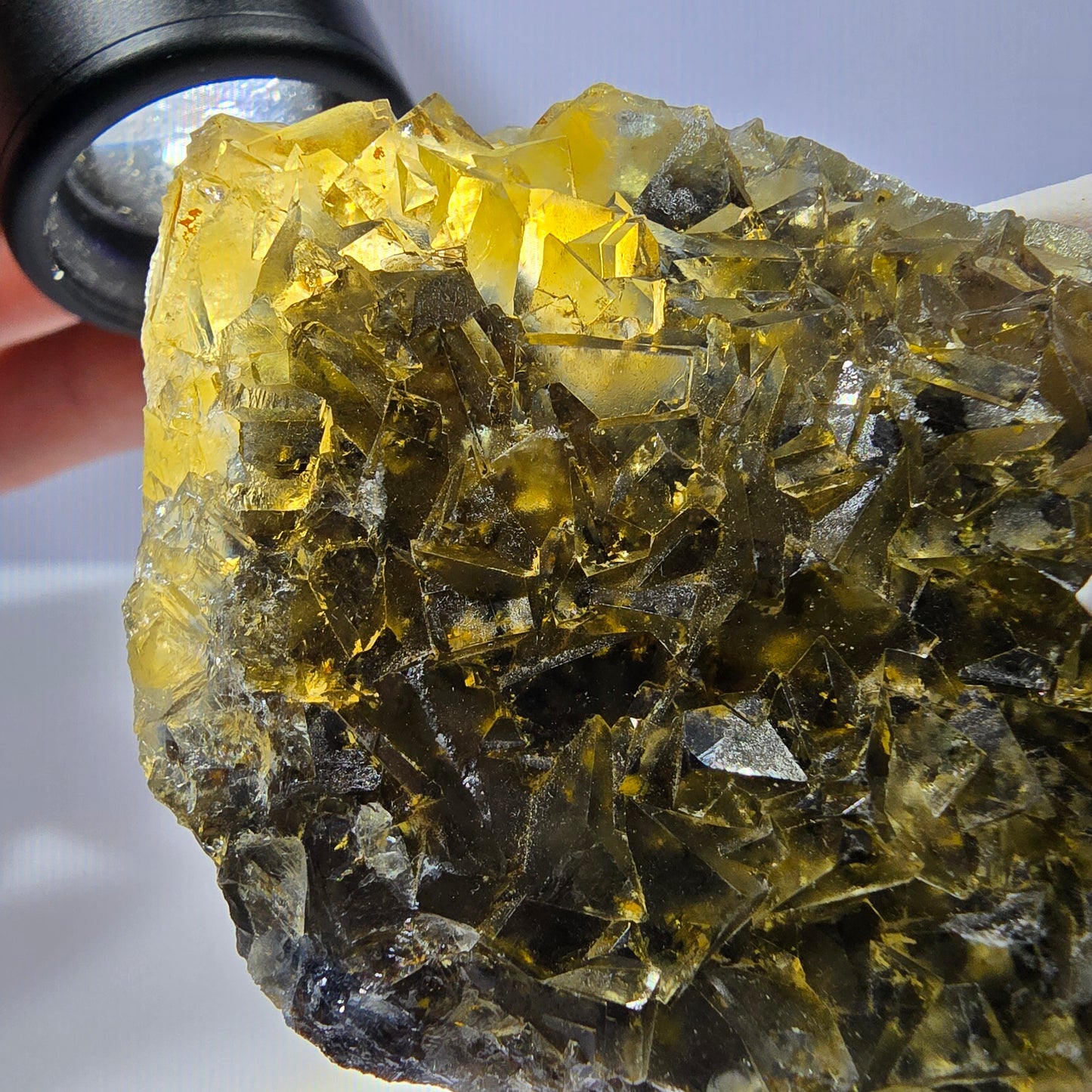 Phantom Fluorit Würfel Stufe, gelb grün Okorusu, Namibia 84*43*14mm