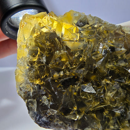 Phantom Fluorit Würfel Stufe, gelb grün Okorusu, Namibia 84*43*14mm