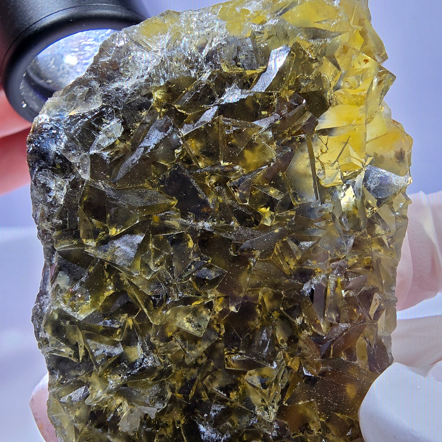 Phantom Fluorit Würfel Stufe, gelb grün Okorusu, Namibia 84*43*14mm