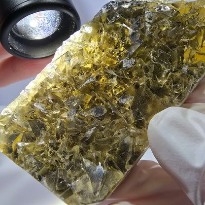 Phantom Fluorit Würfel Stufe, gelb grün Okorusu, Namibia 84*43*14mm