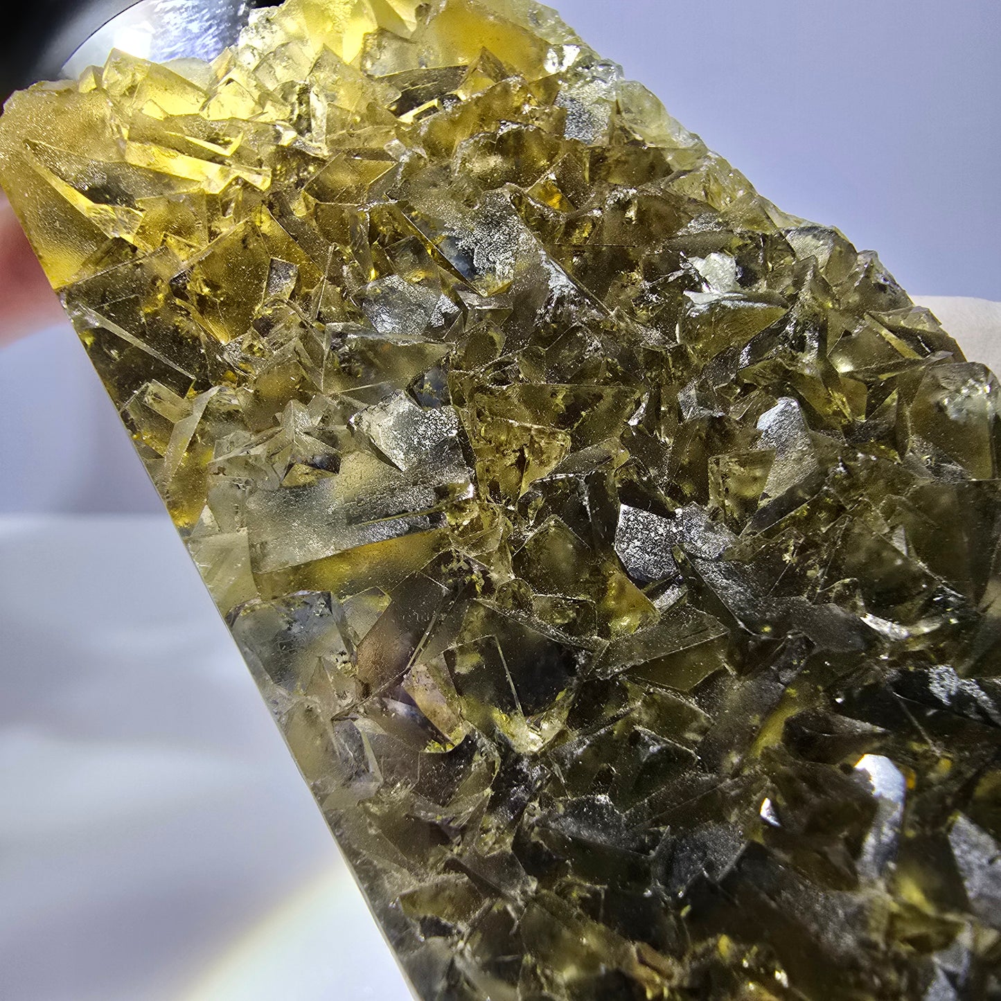 Phantom Fluorit Würfel Stufe, gelb grün Okorusu, Namibia 84*43*14mm